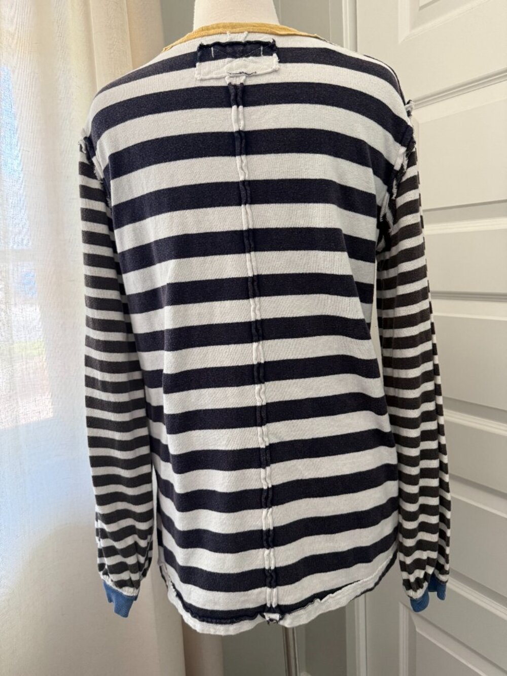 We The Free Navy and White Striped Long Sleeve Tee - Picture 6 of 8